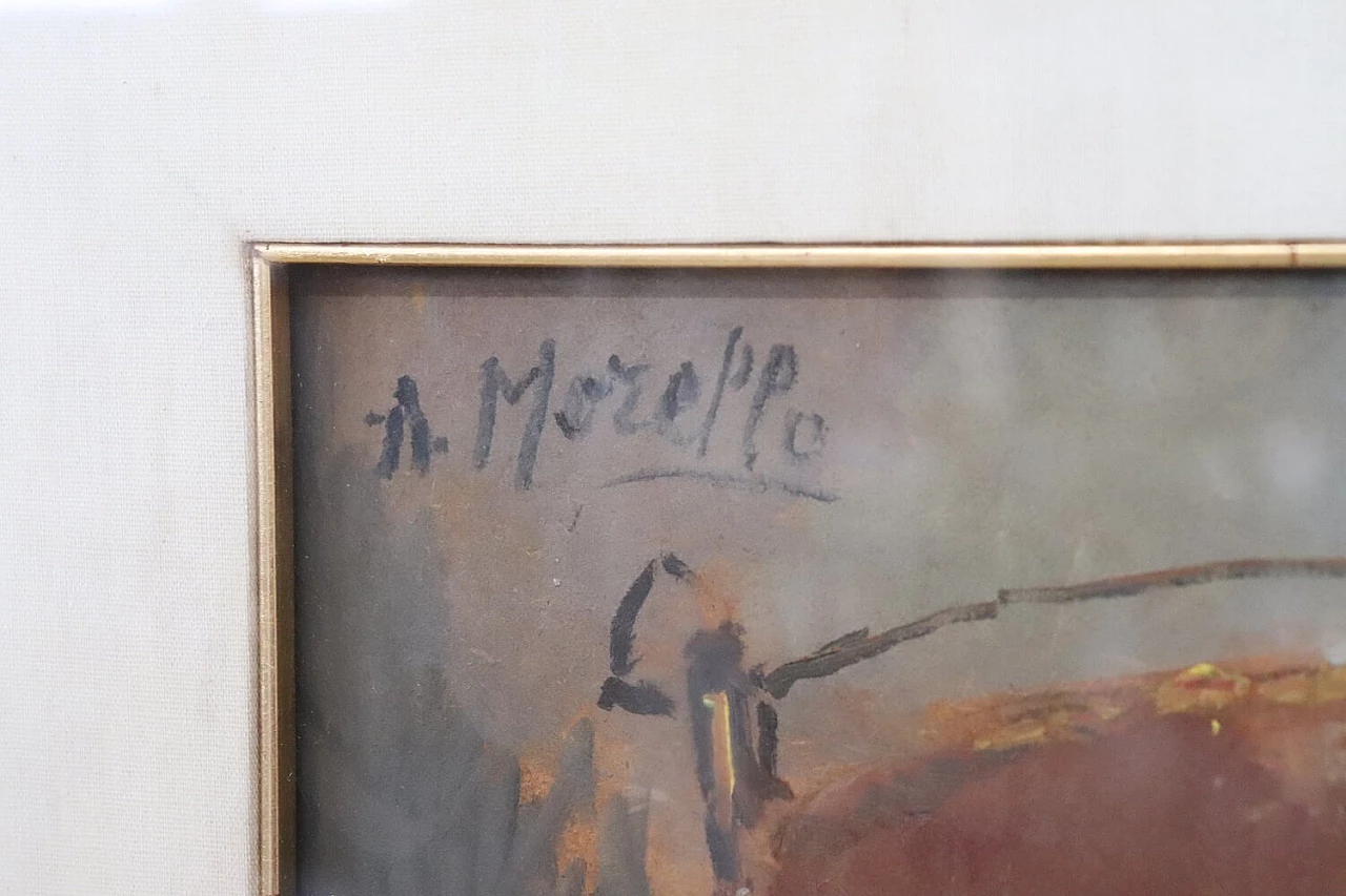 Amedeo Merello, Natura morta con funghi, olio su tavola, anni '60 3