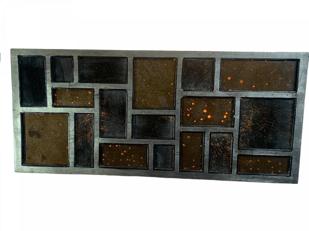 Metal and glass wall lamp, 1970s 12