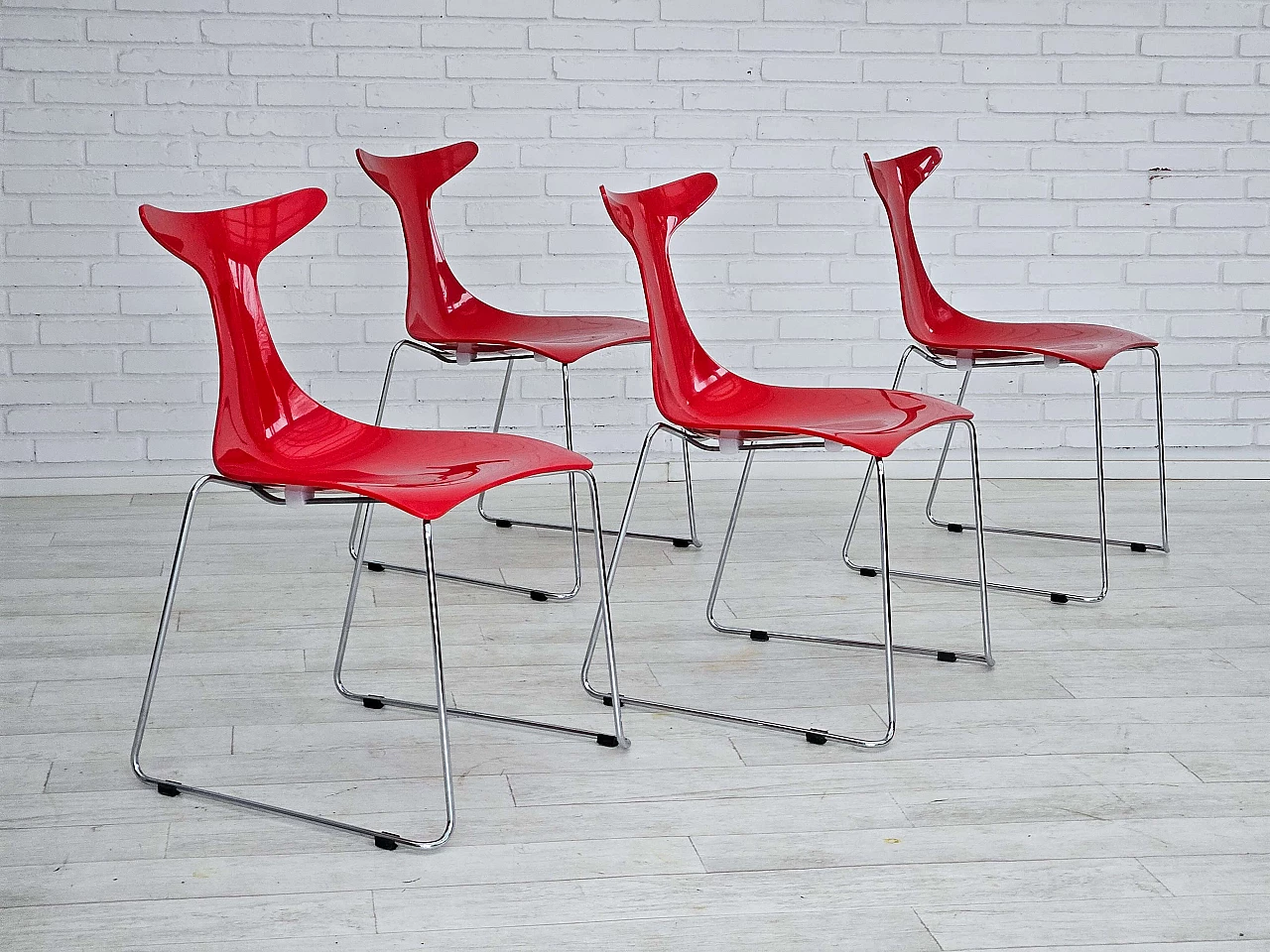 4 Delfy chairs by Gino Carollo for Ciacci Kreaty, 1990s 1