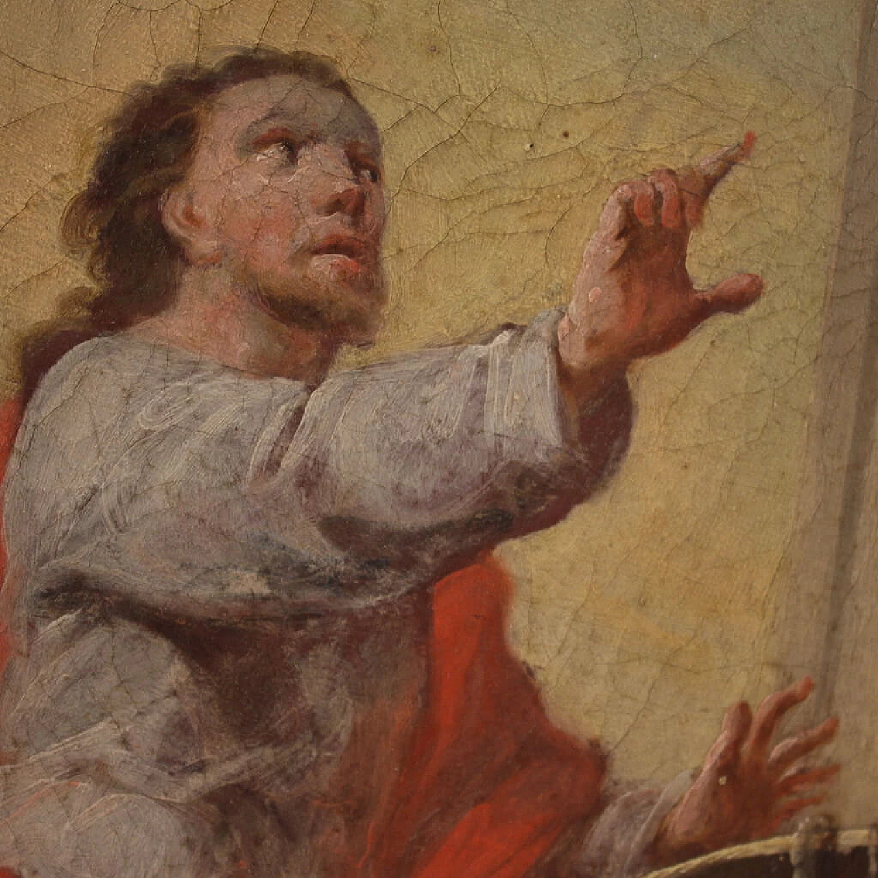 Christ and the Samaritan Woman at the Well, round painting, early 19th century 6