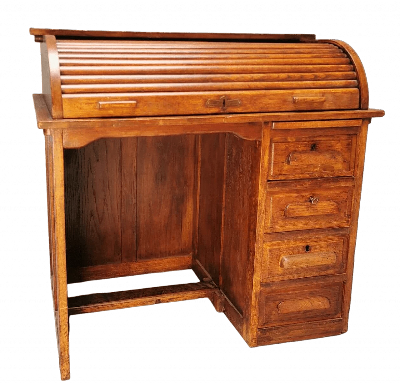 Wooden writing desk with shutter, 1960s 5