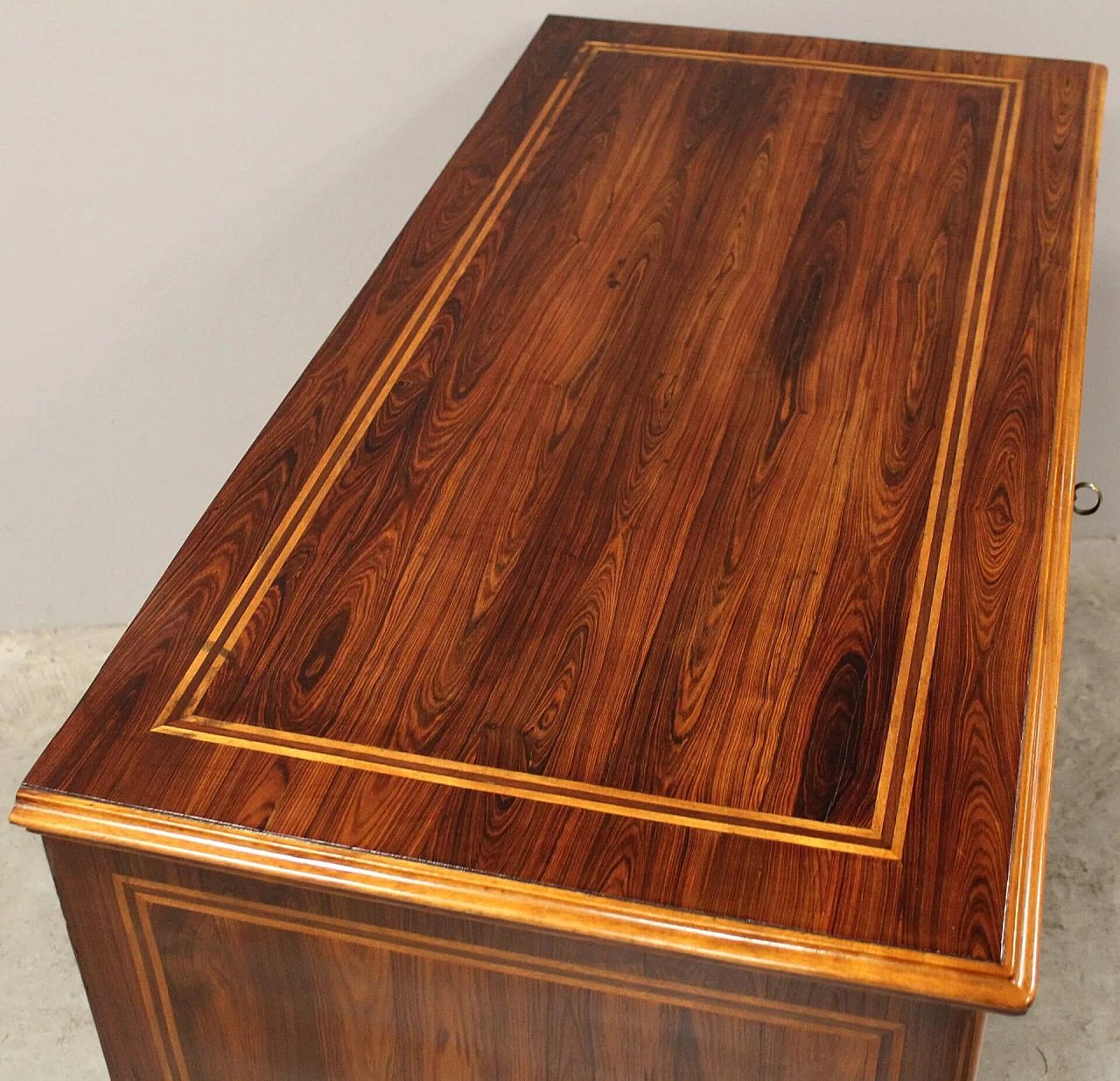 Antico cassettone comò Luigi XV in palissandro intarsiato, '700 3