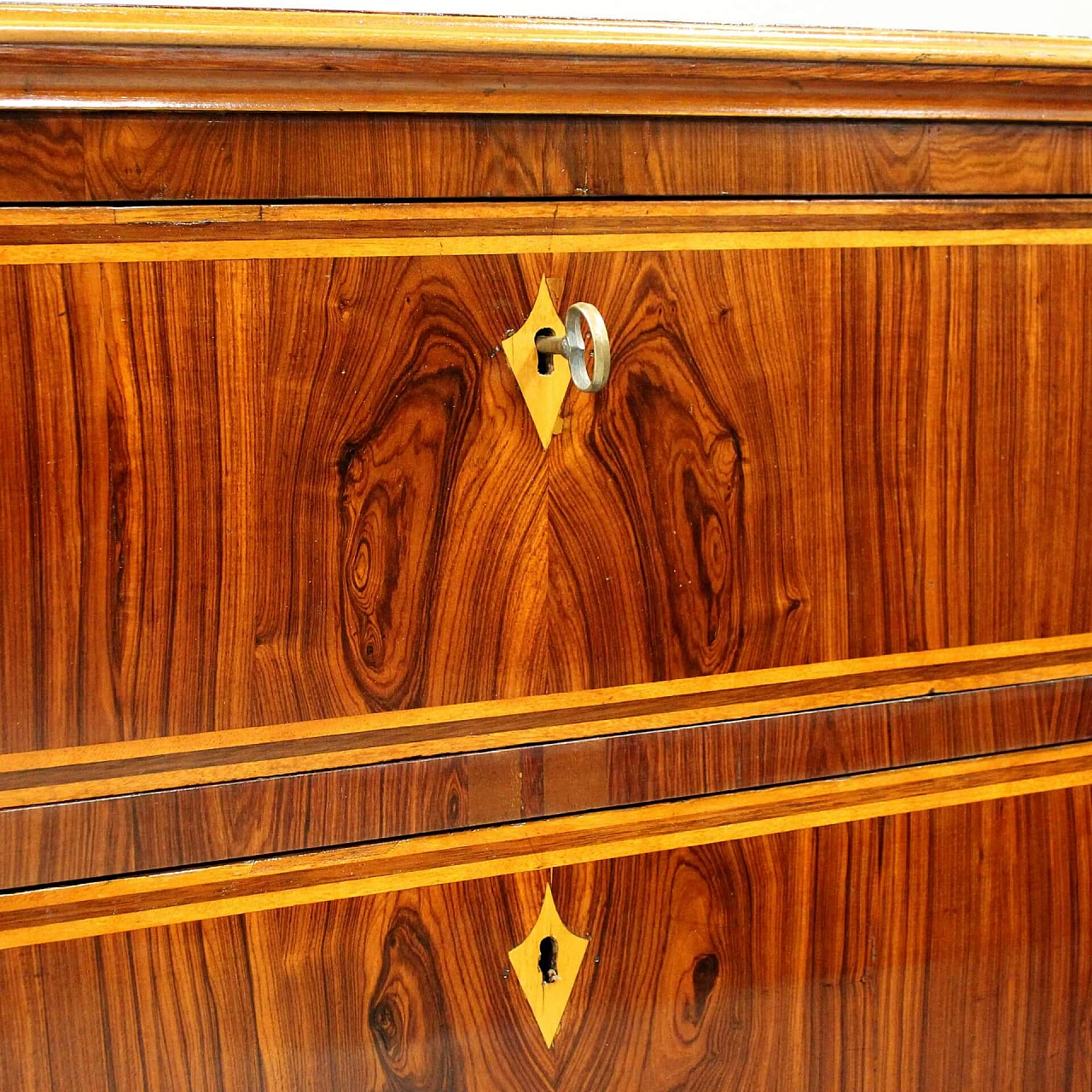 Antique Louis XV chest of drawers in inlaid rosewood, 18th century 9