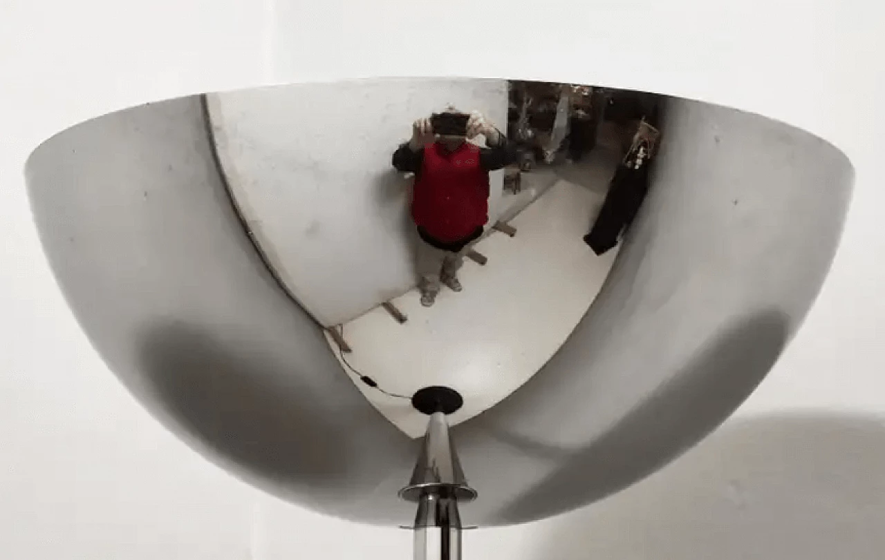 Chromed metal floor lamp in the style of Franco Albini, 1970s 4