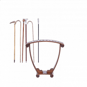 Mahogany 10-seater rack with 6 Bongelli bamboo sticks, mid-19th century