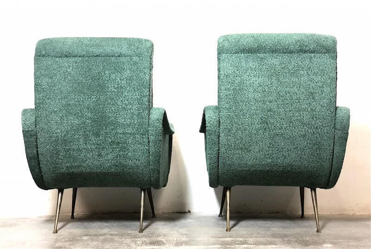 Pair of fabric Lady armchairs, 1950s 8