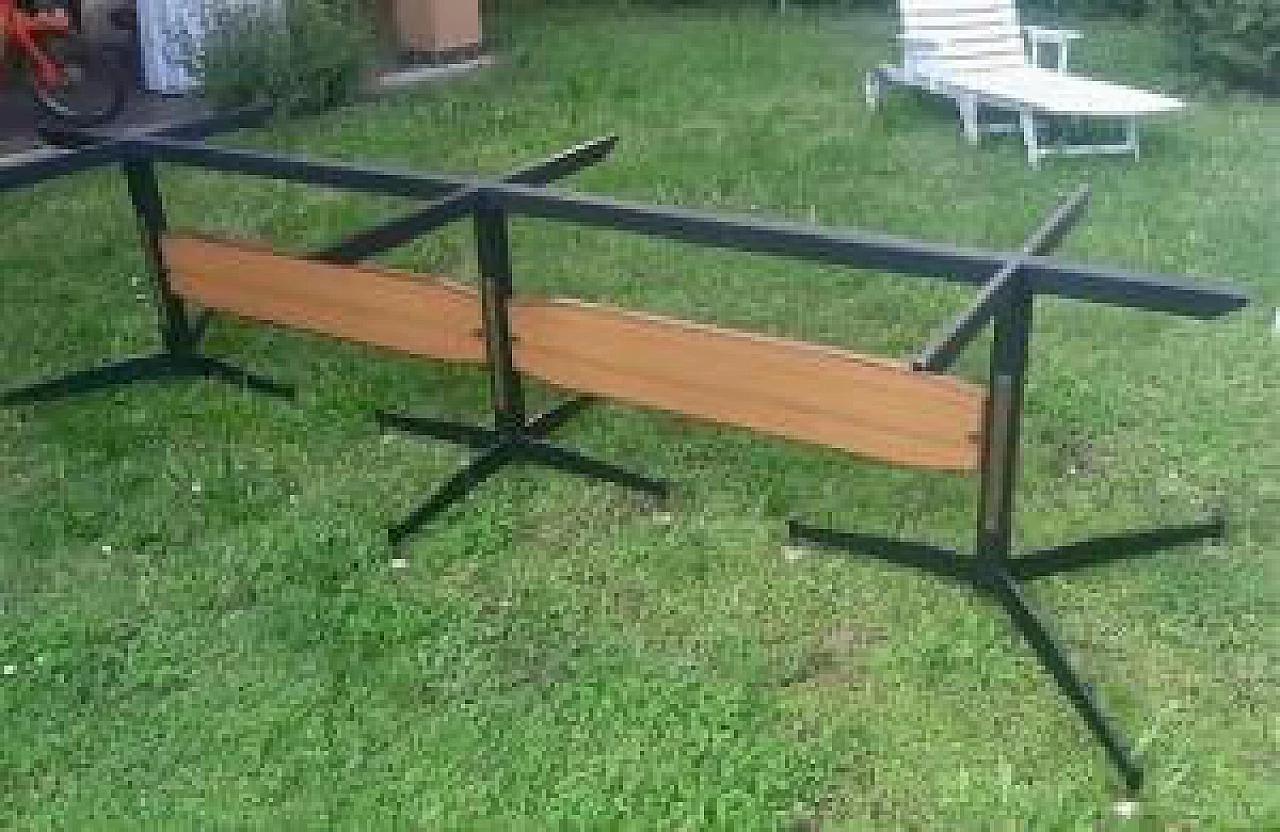 Company table with wood and metal chairs, 1960s 1