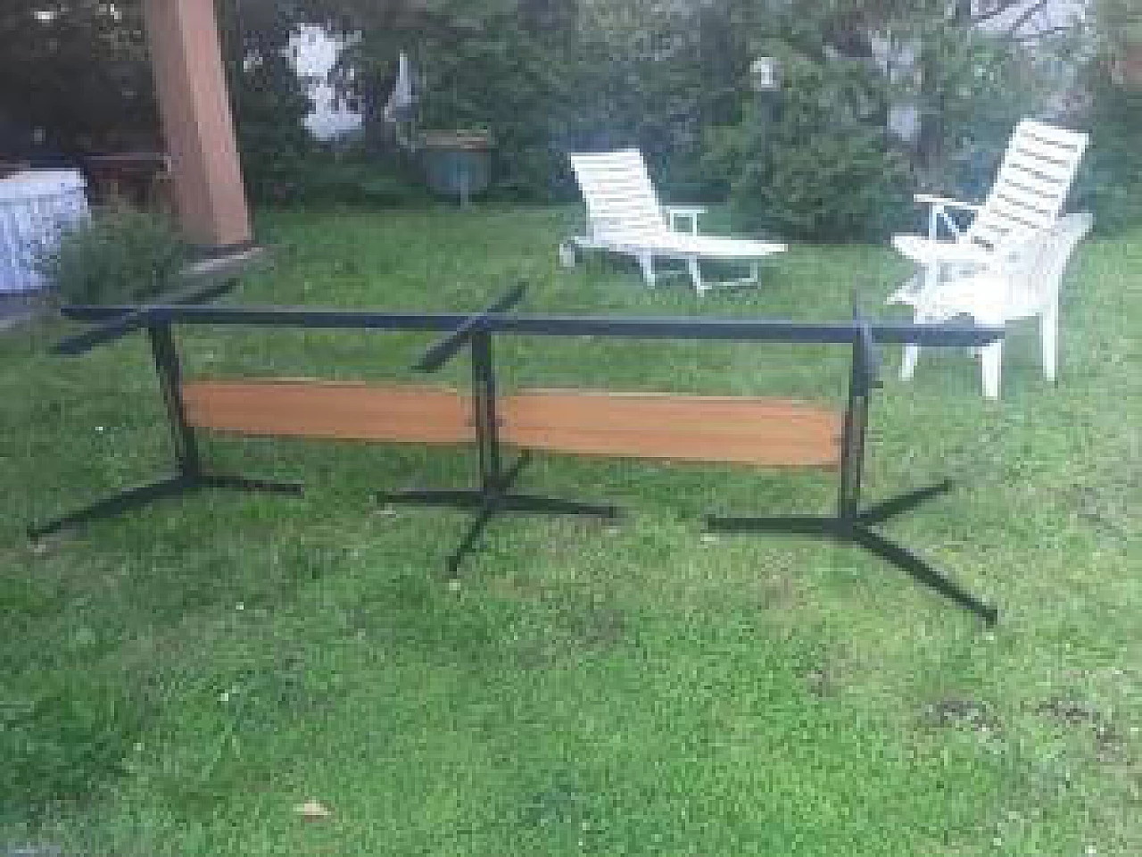 Company table with wood and metal chairs, 1960s 3