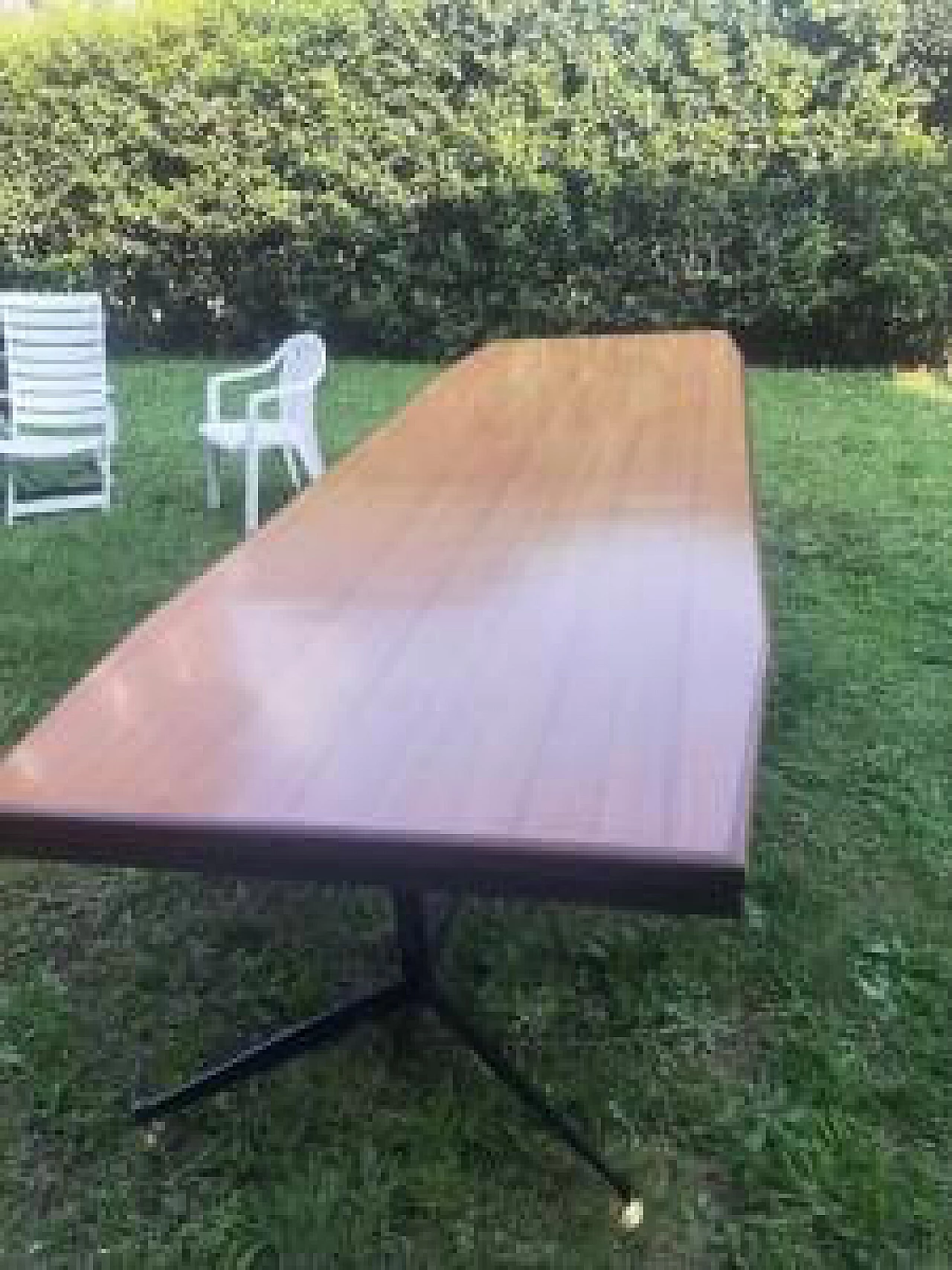 Company table with wood and metal chairs, 1960s 5