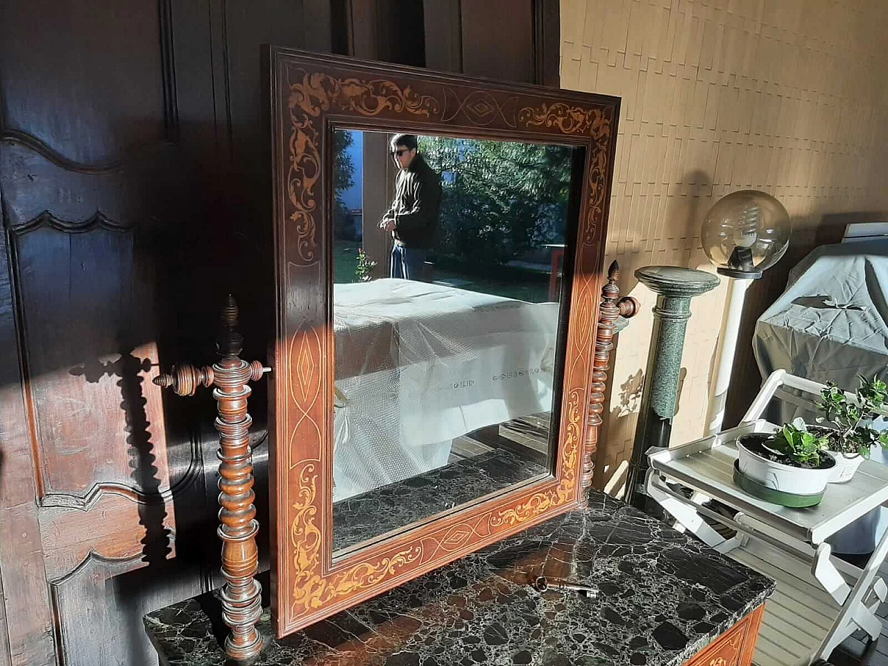 Toeletta in legno con intarsi, '800 8