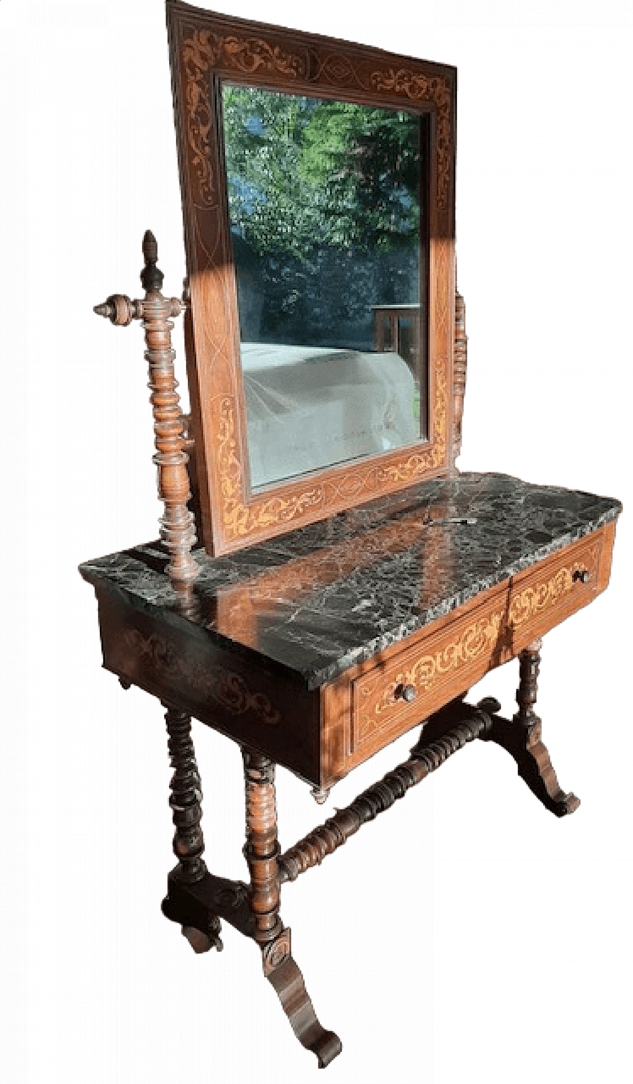 Wooden dressing table with inlay, 19th century 11