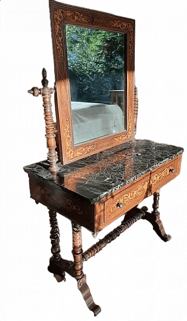 Wooden dressing table with inlay, 19th century