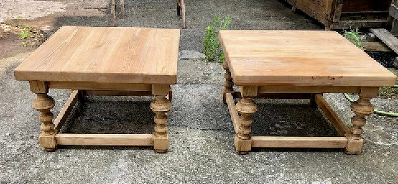 Coppia di tavolini in rovere sbiancato, anni '60 5