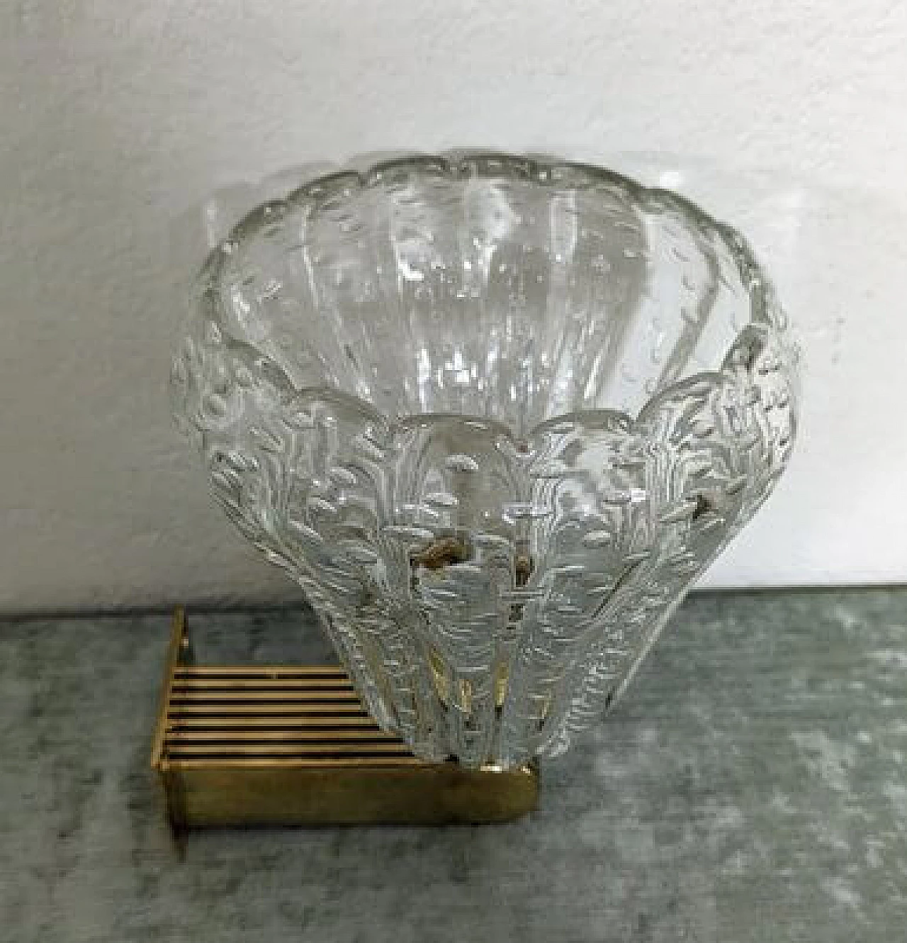 Pair of bulb glass wall lamps by Barovier & Toso, 1940s 9