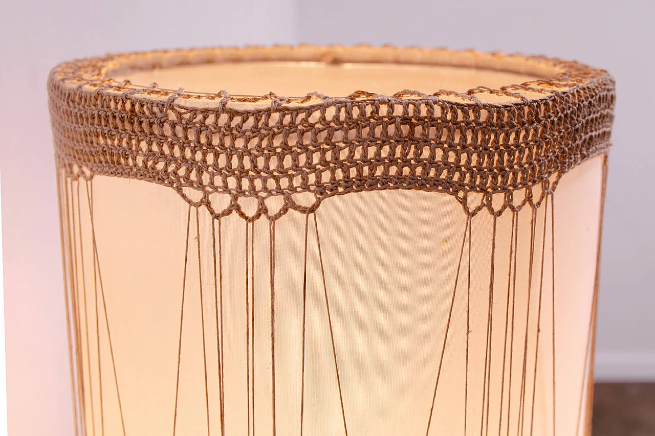 Beech floor lamp with fabric shade in Scandinavian style, 1970s 6