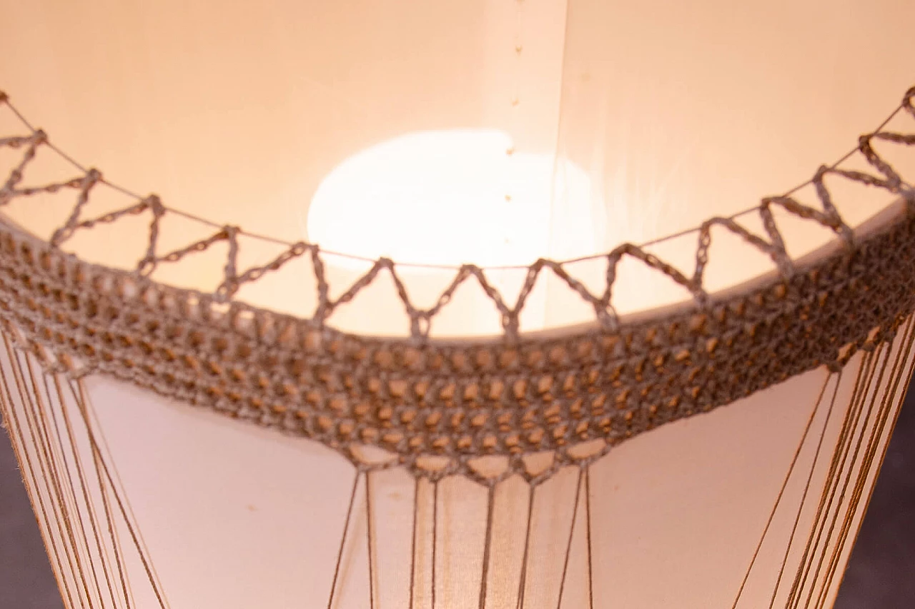 Beech floor lamp with fabric shade in Scandinavian style, 1970s 7