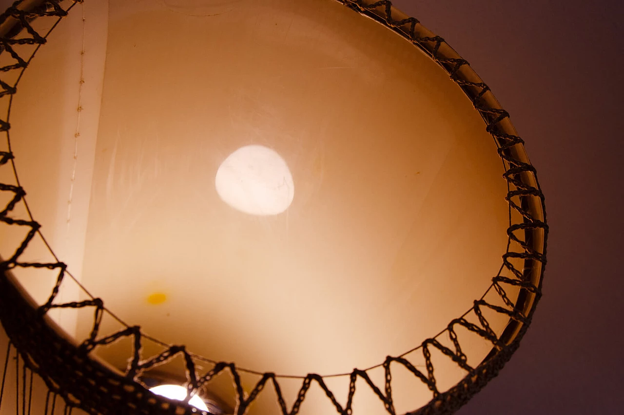 Beech floor lamp with fabric shade in Scandinavian style, 1970s 8