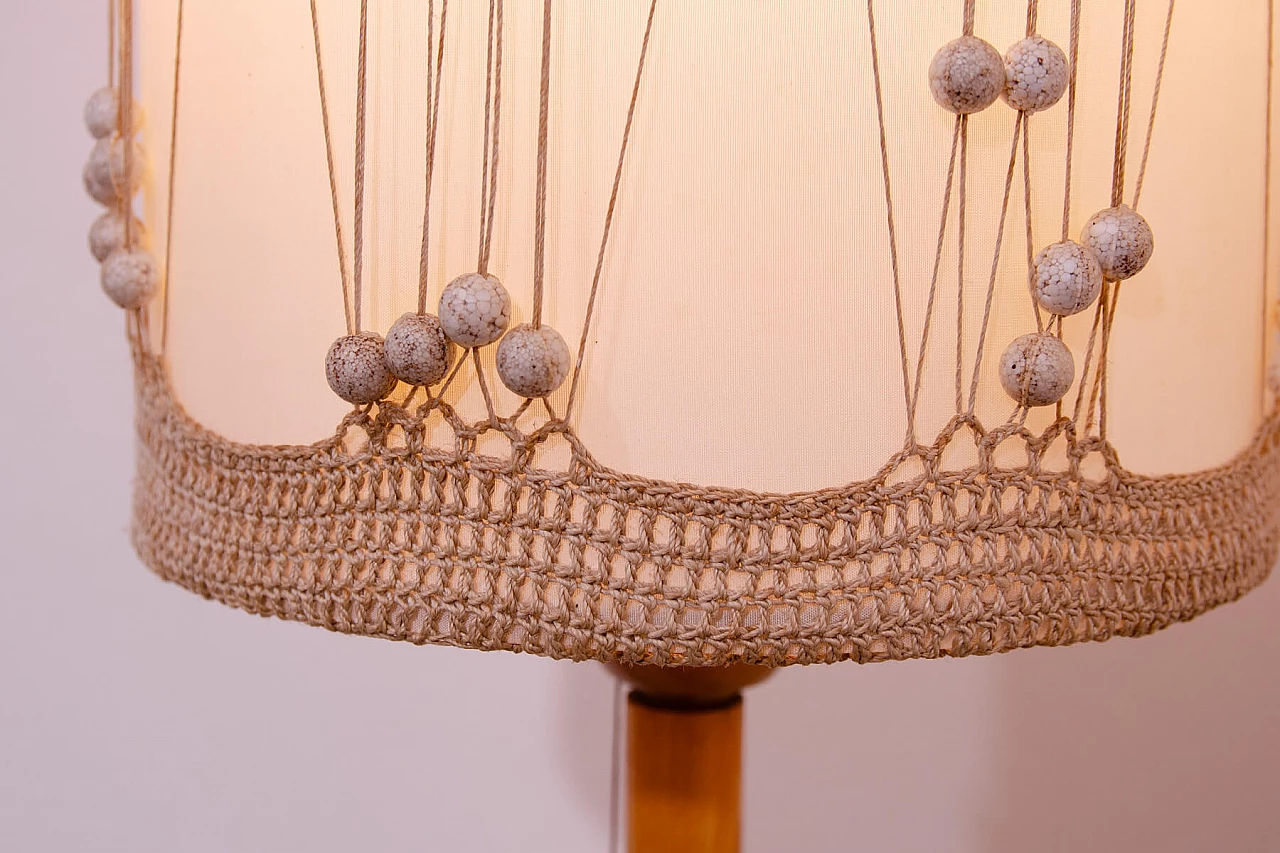 Beech floor lamp with fabric shade in Scandinavian style, 1970s 15