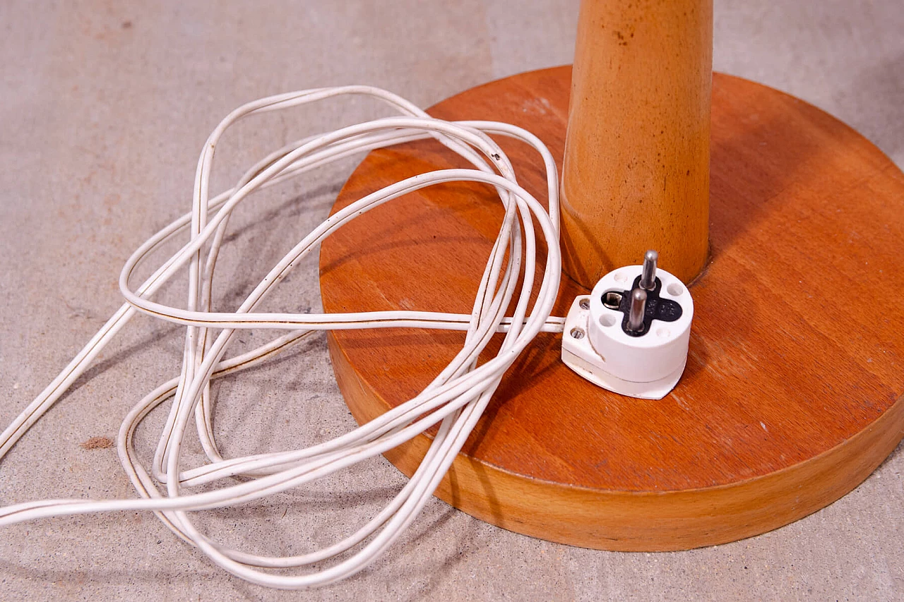 Beech floor lamp with fabric shade in Scandinavian style, 1970s 16