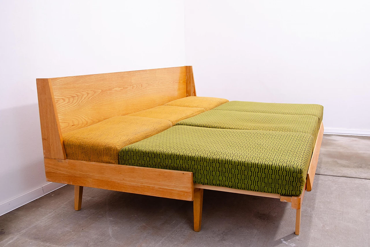 Drevotvar beech folding sofa bed, 1970s 11