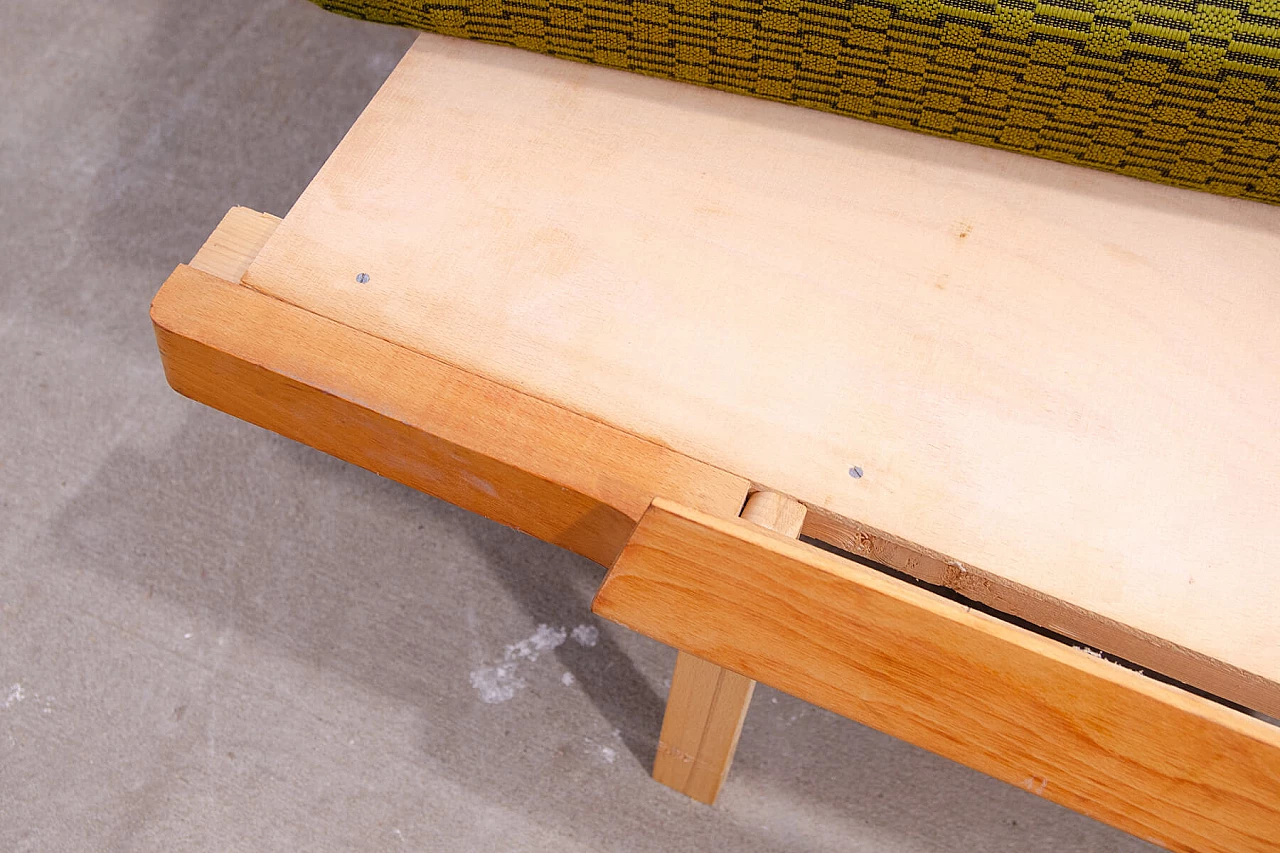 Drevotvar beech folding sofa bed, 1970s 12