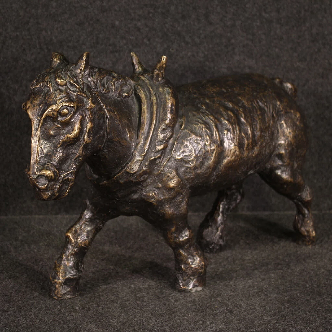 Donkey, patinated bronze sculpture, 1960s 1
