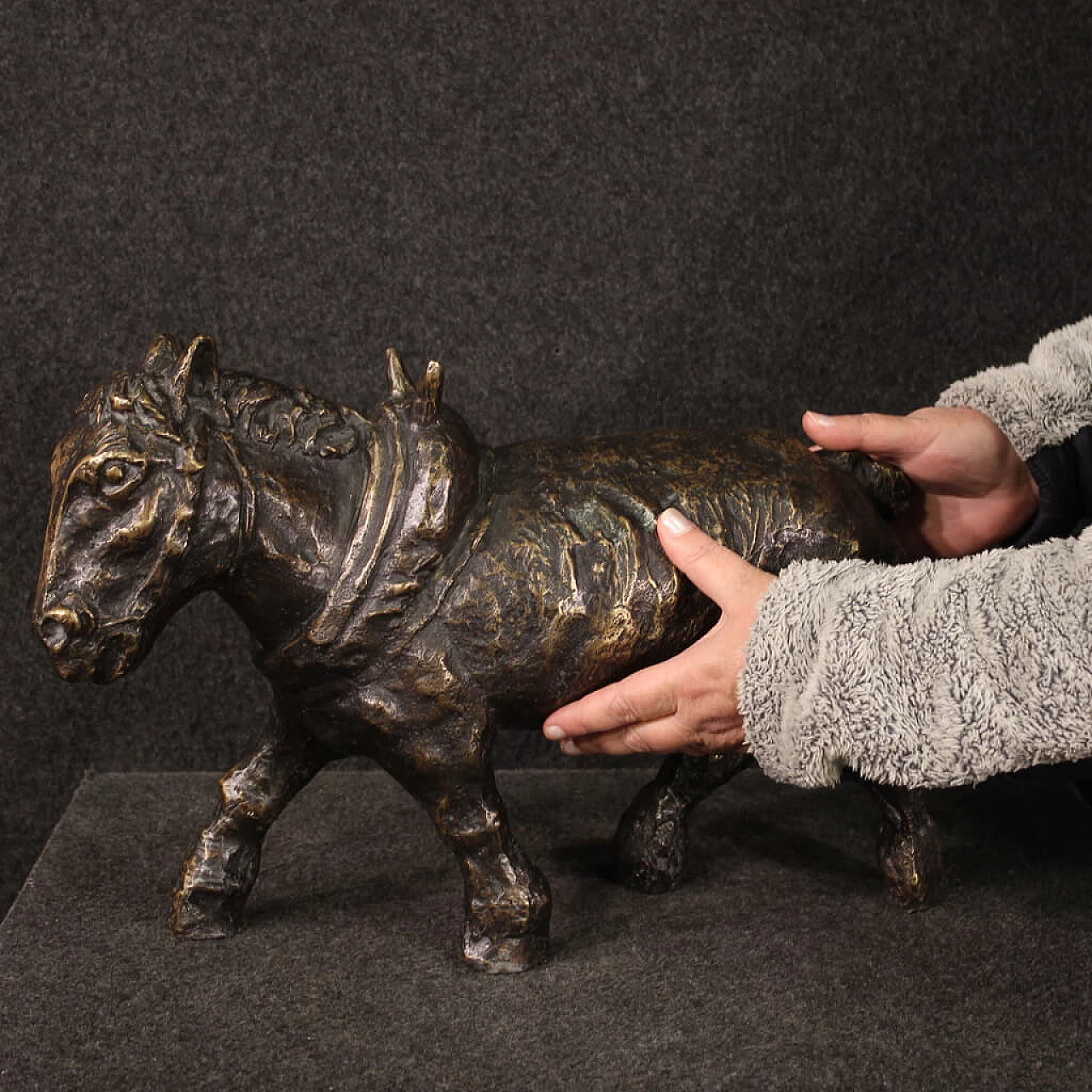 Donkey, patinated bronze sculpture, 1960s 3