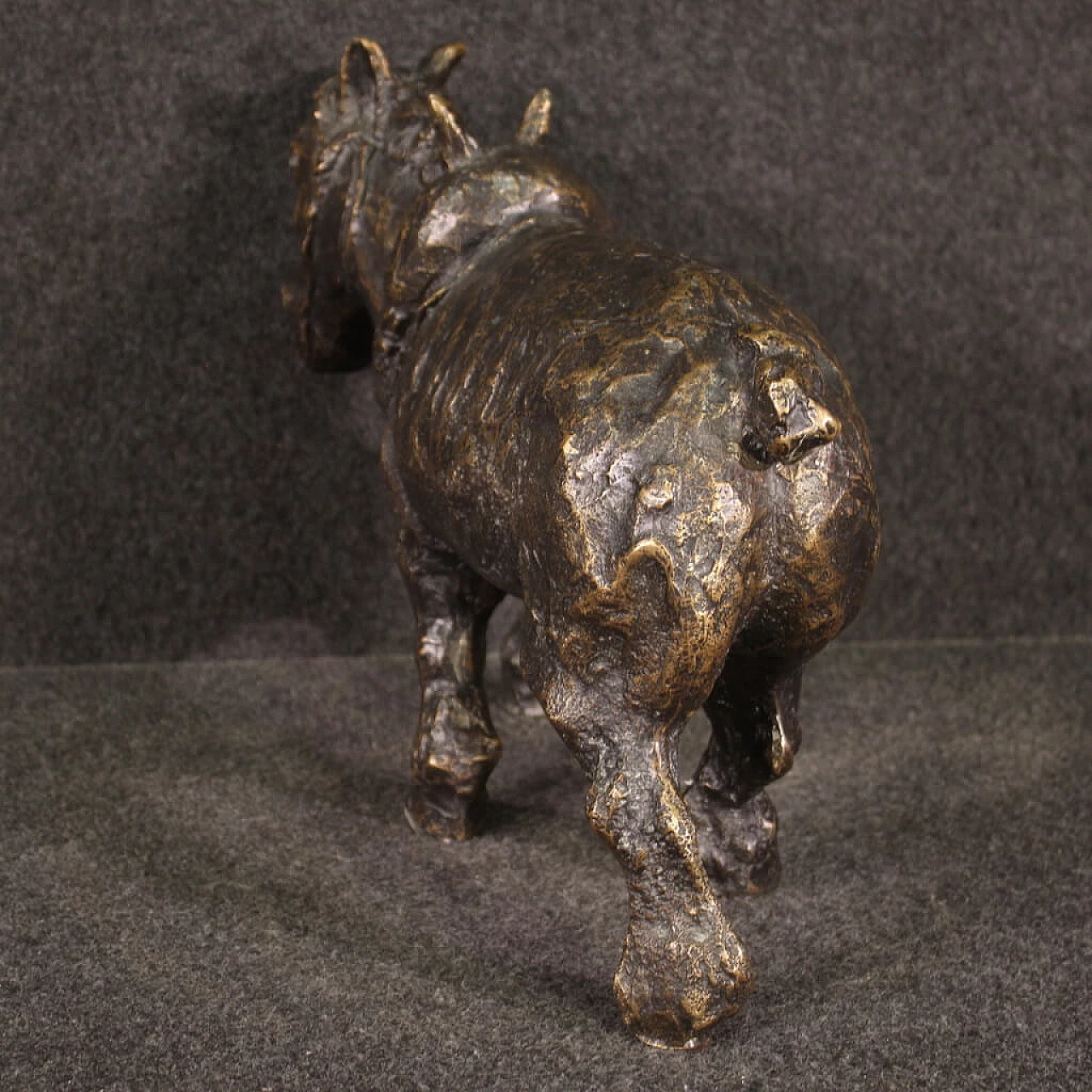 Asinello, scultura in bronzo patinato, anni '60 4