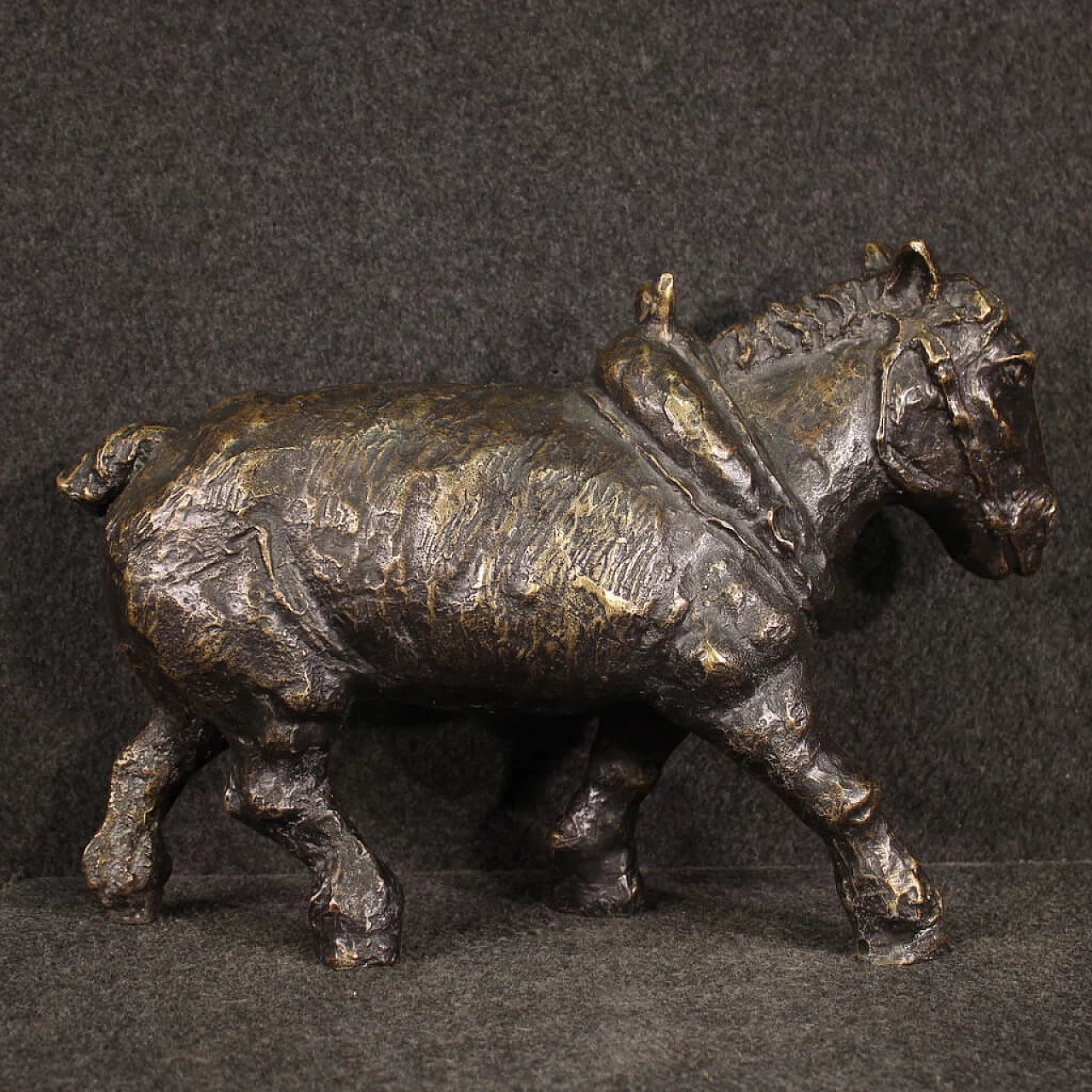 Asinello, scultura in bronzo patinato, anni '60 5