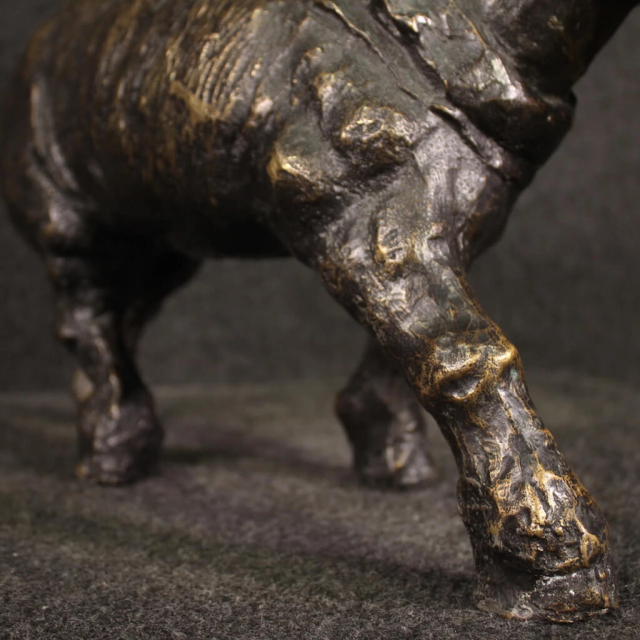 Asinello, scultura in bronzo patinato, anni '60 9