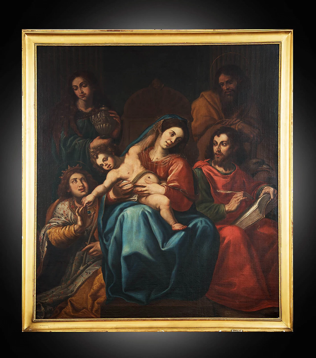 Matrimonio mistico di Santa Caterina, olio su tela, '700 1