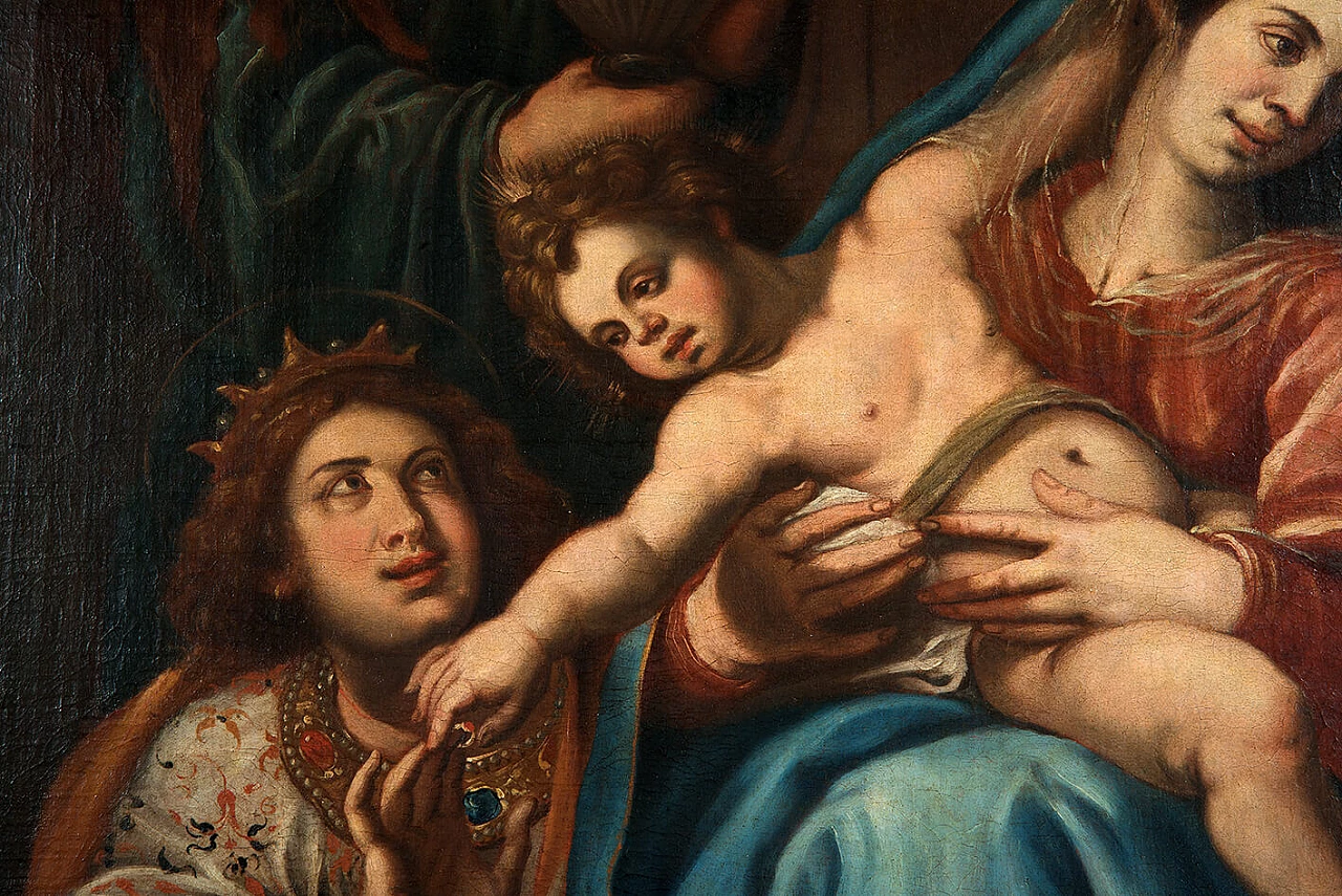 Mystic Marriage of St. Catherine, oil on canvas, 18th century 3