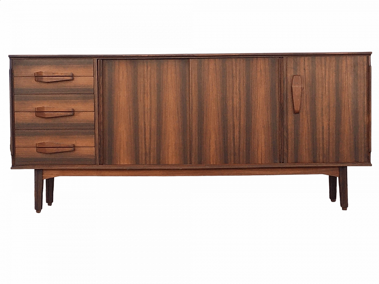 Scandinavian-style rosewood sideboard with display shelf, 1970s 20