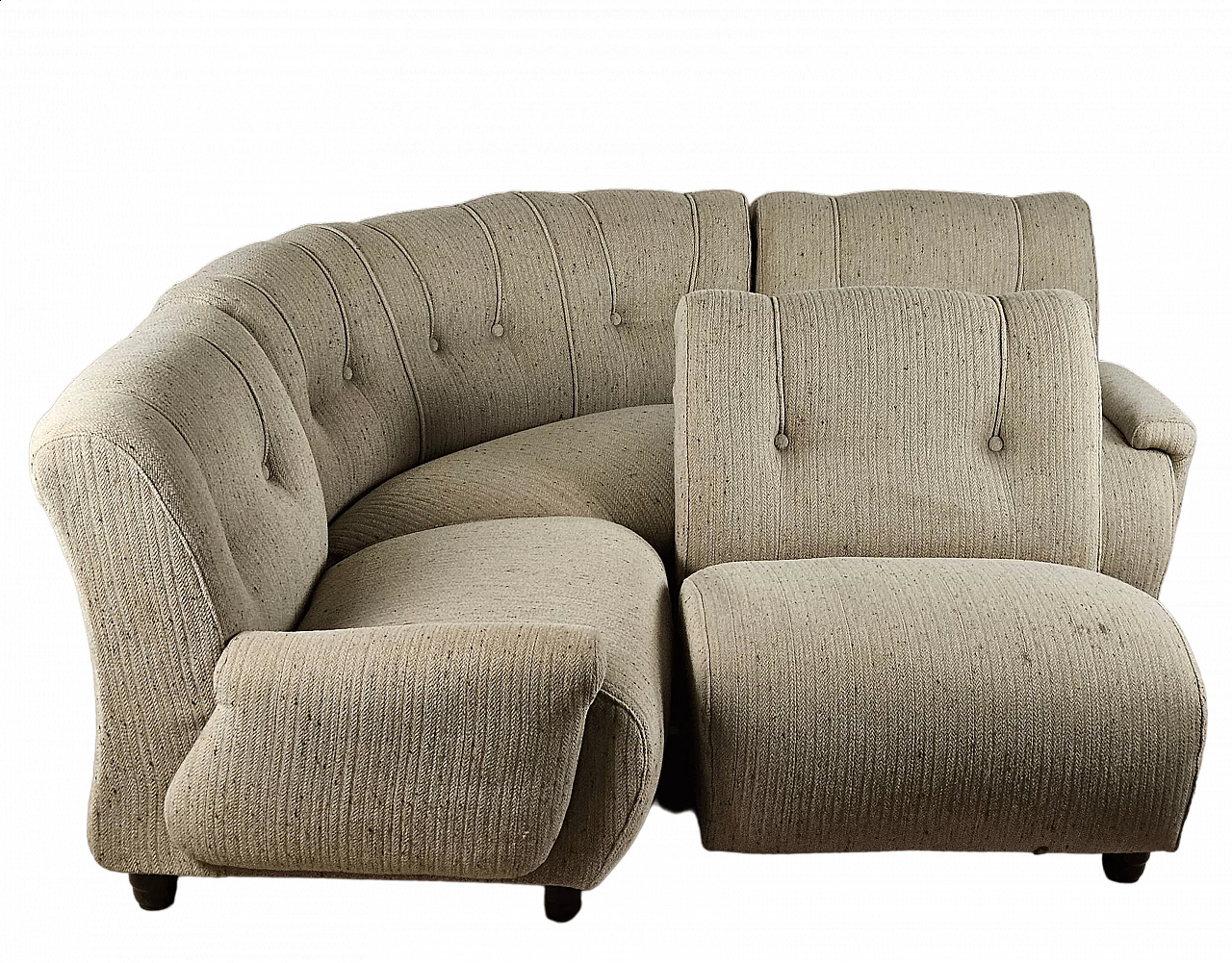 Gray modular corner sofa with four seats in fabric, 1970s 32