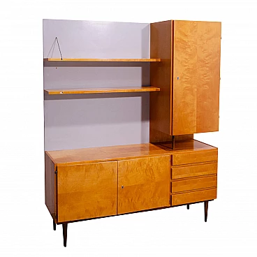 Beech, ash and plywood wall unit by UP Závody, 1960s