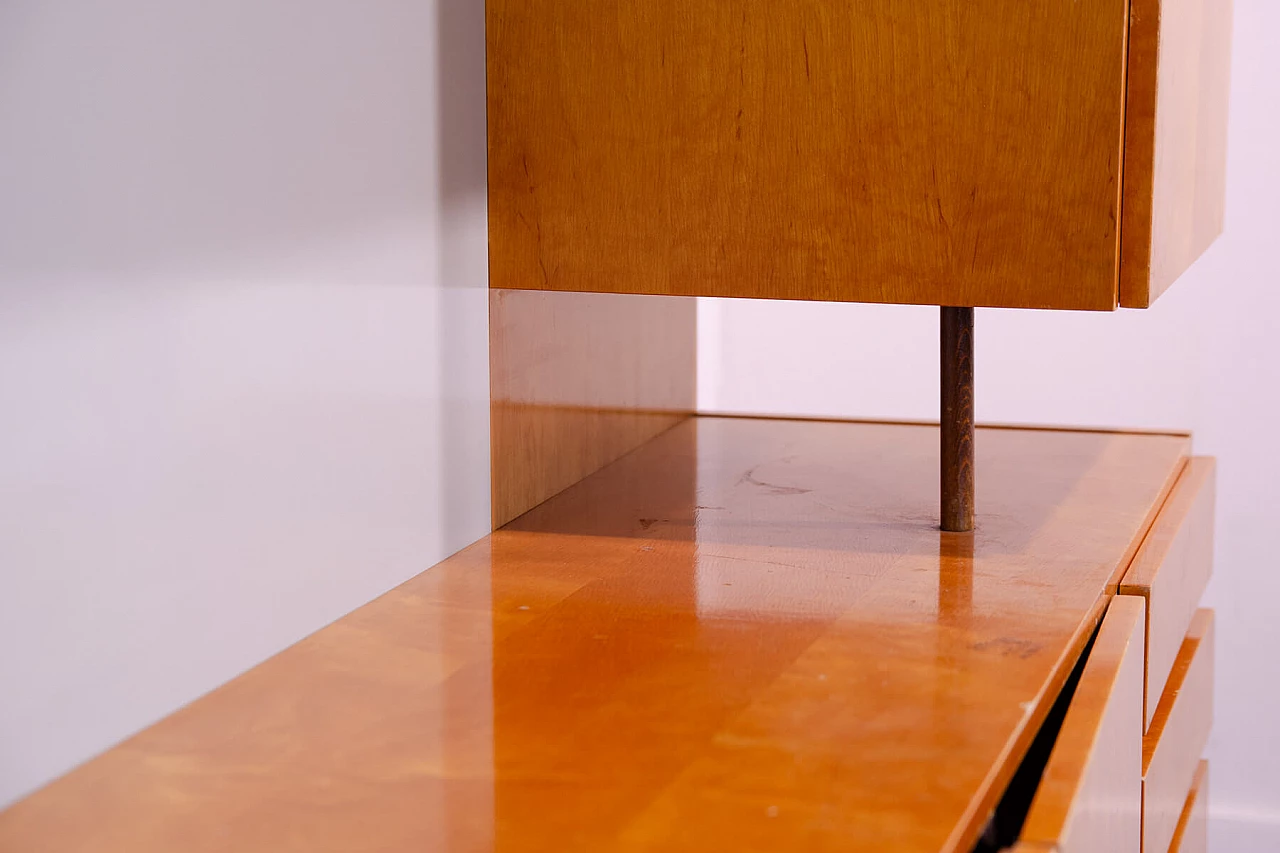 Parete attrezzata in faggio, frassino e compensato di UP Závody, anni '60 10