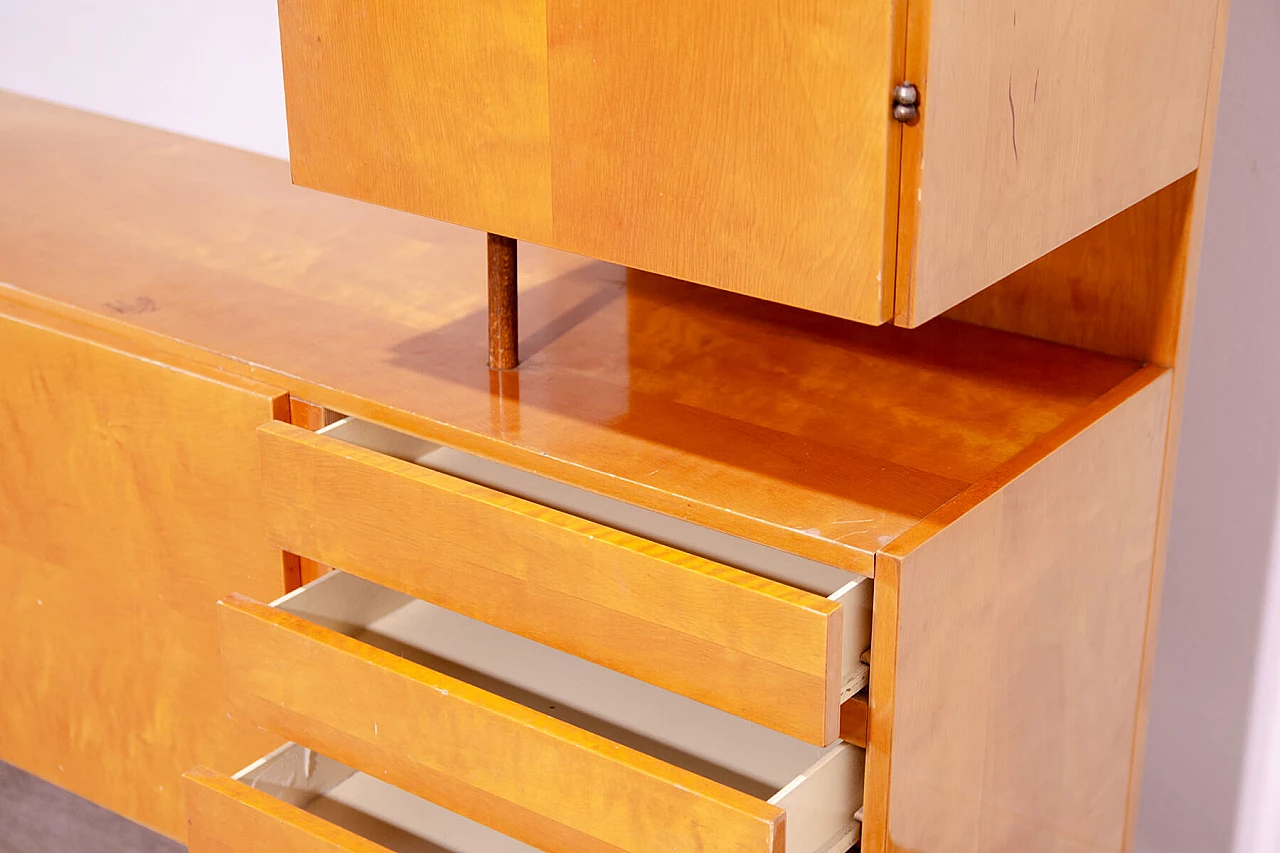 Parete attrezzata in faggio, frassino e compensato di UP Závody, anni '60 14