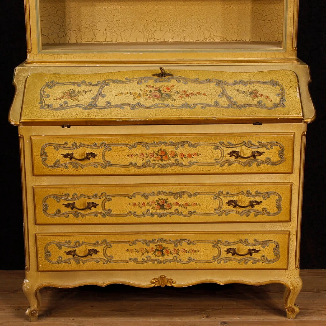 Venetian lacquered, gilded and painted wood trumeau 6