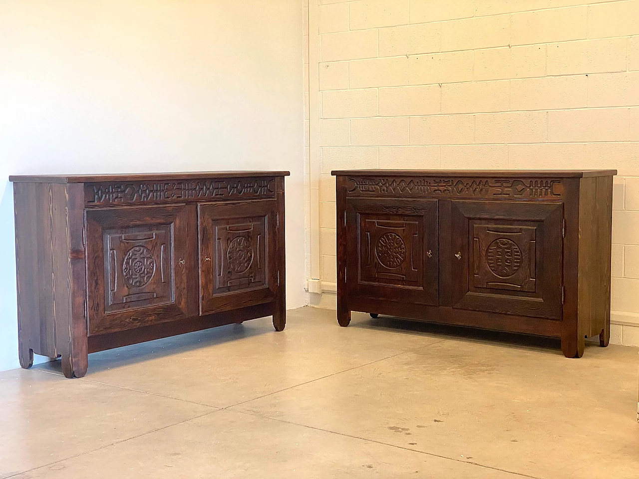 Pair of pine sideboards by Victor Cerrato, 1960s 1