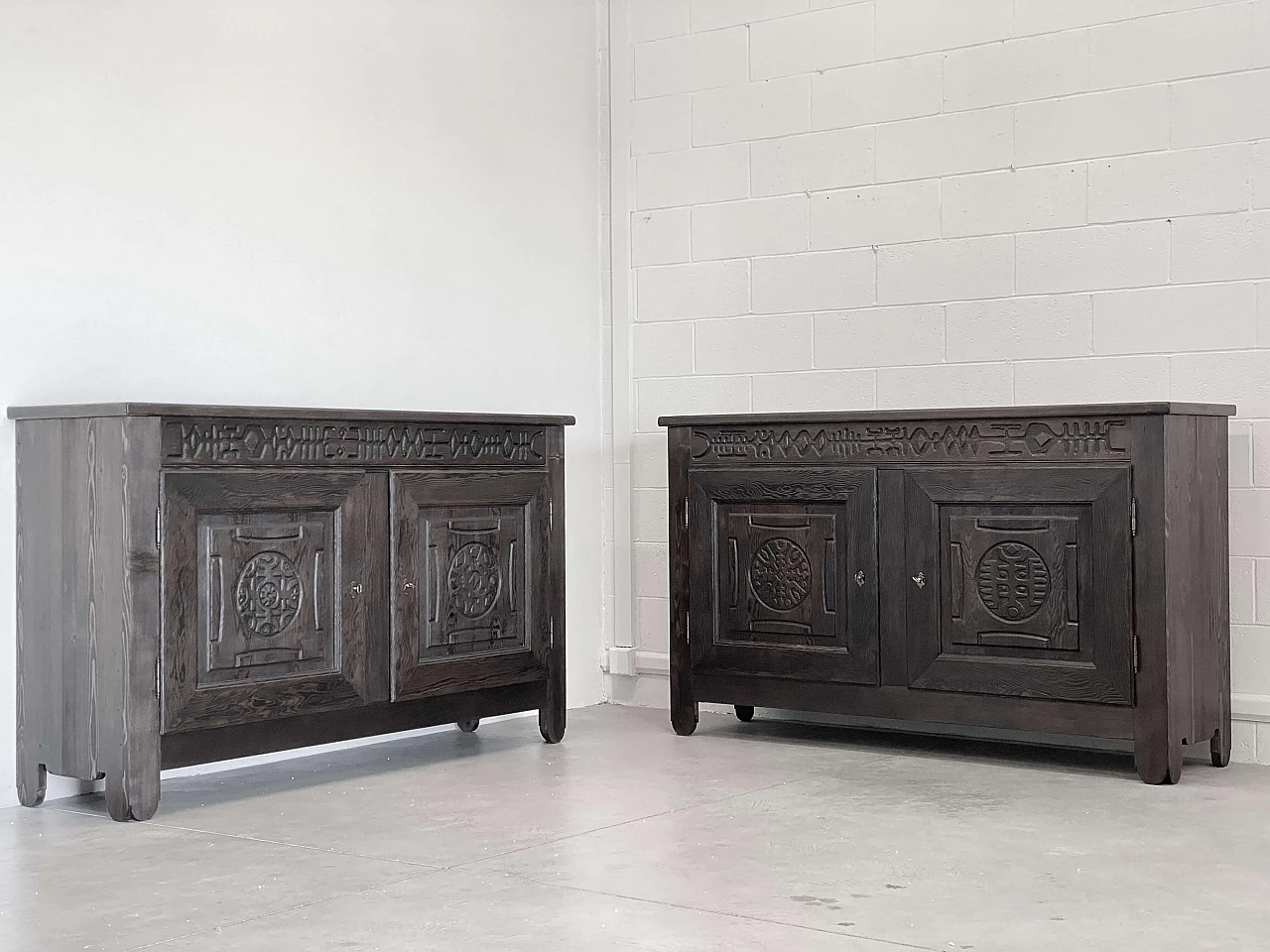 Pair of pine sideboards by Victor Cerrato, 1960s 3
