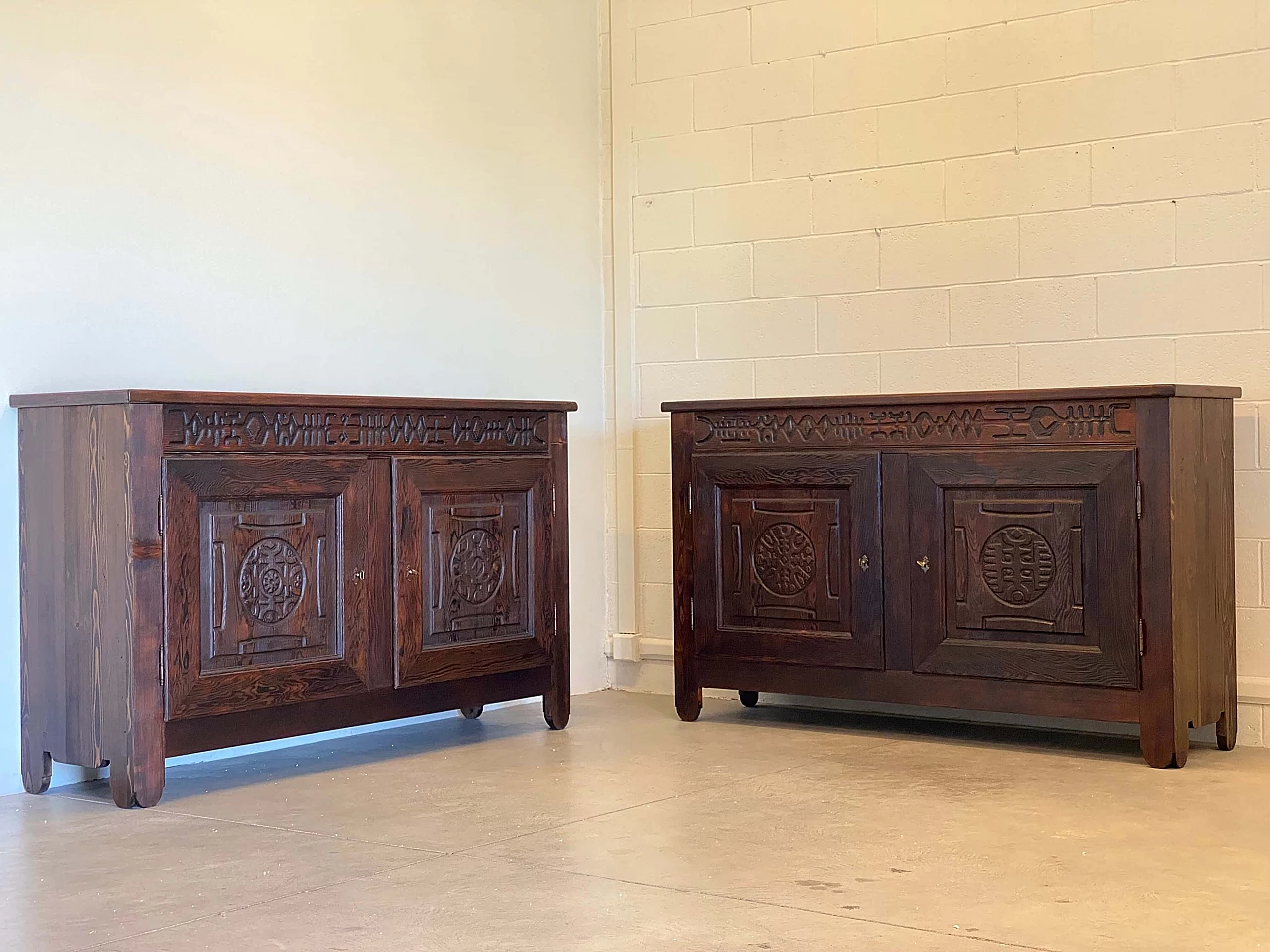 Pair of pine sideboards by Victor Cerrato, 1960s 4