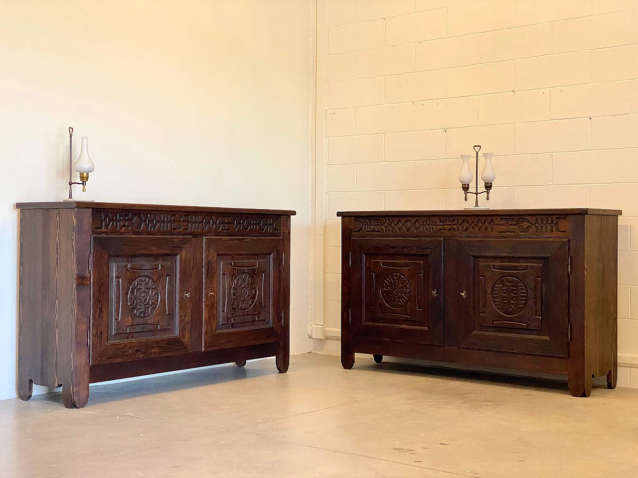 Pair of pine sideboards by Victor Cerrato, 1960s 6