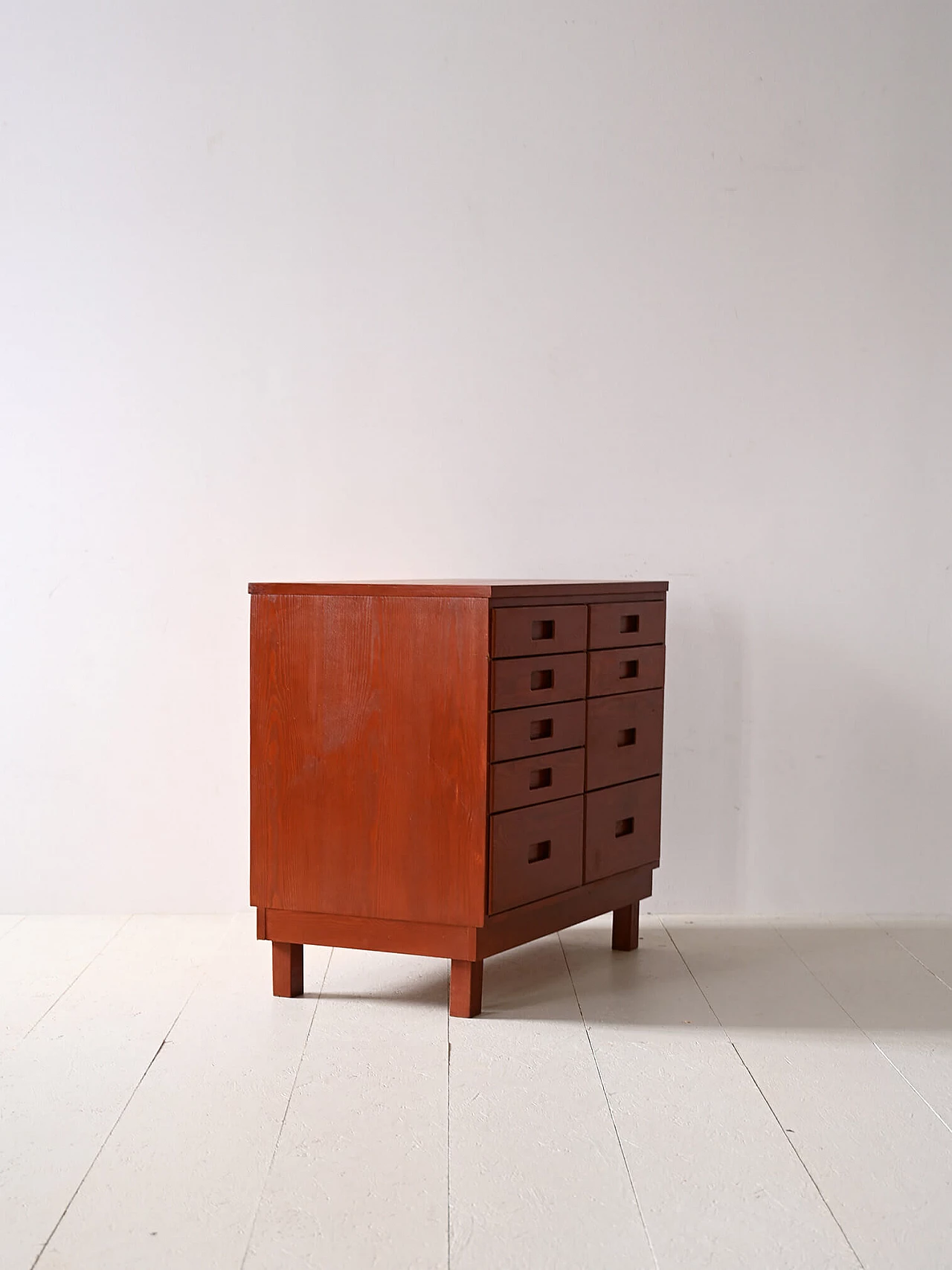 Scandinavian wood chest of drawers with nine compartments, 1960s 3