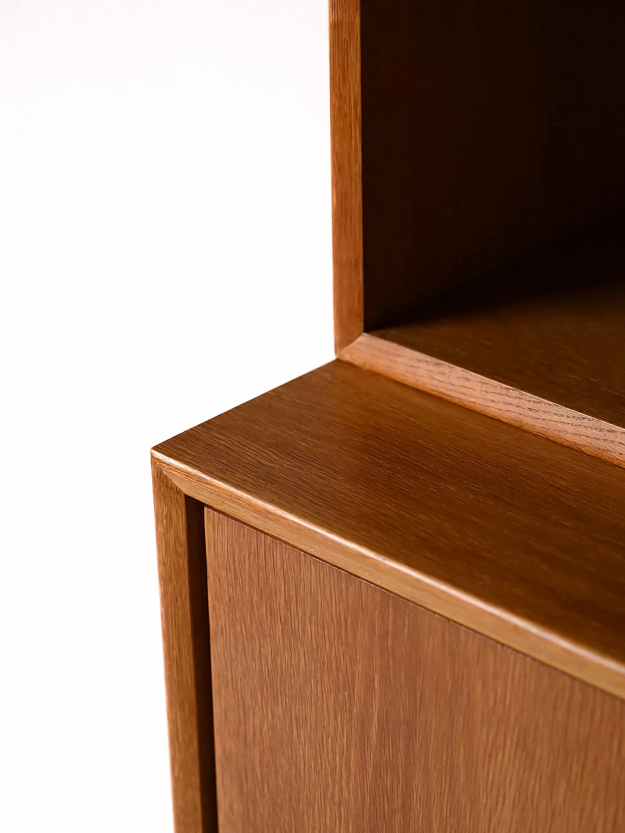 Scandinavian oak bookcase with display case, 1960s 6