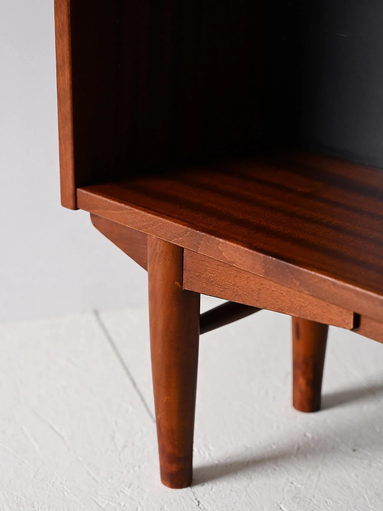 Pair of Scandinavian teak bookcases with black bottom, 1960s 7
