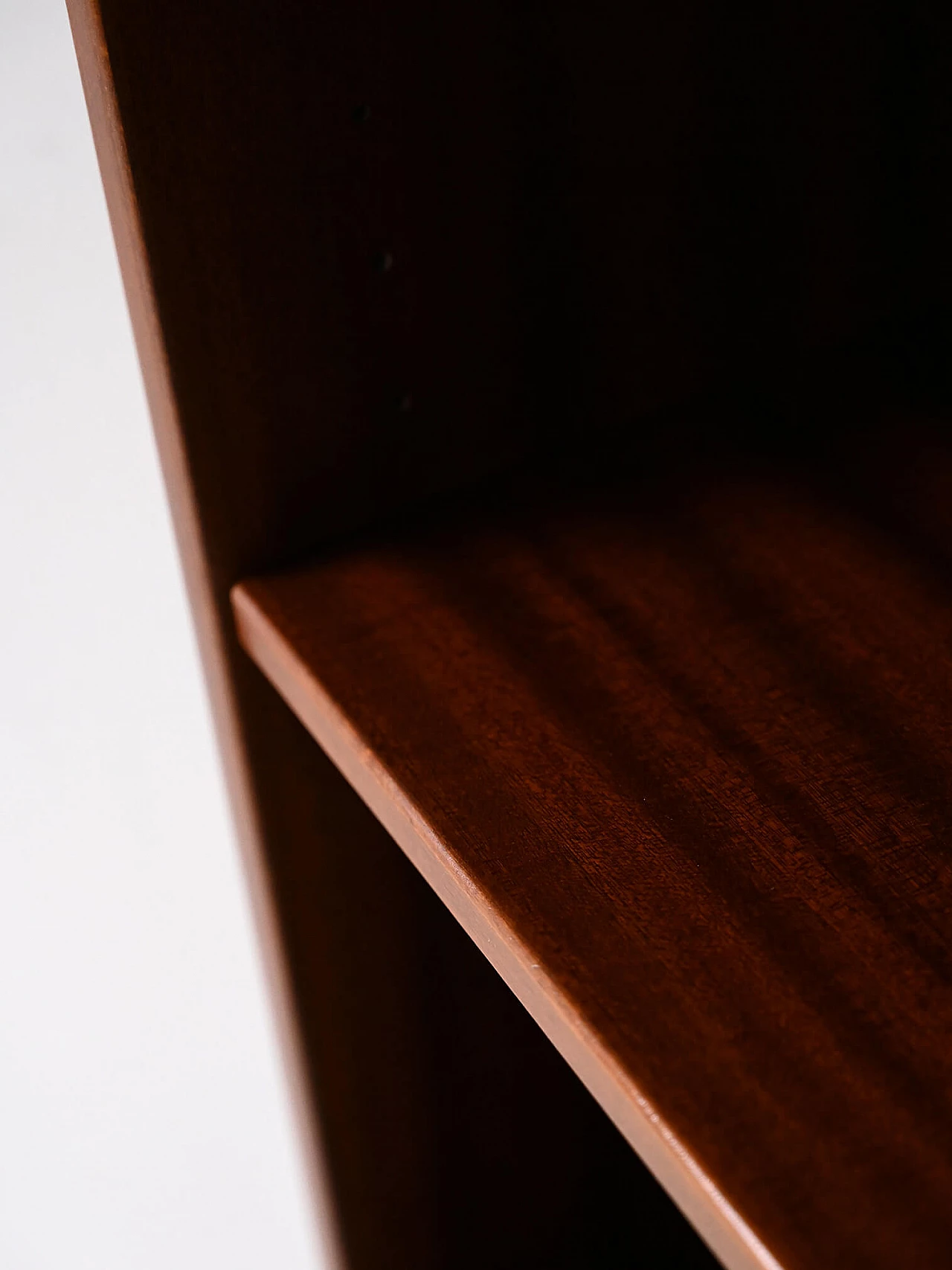 Pair of Scandinavian teak bookcases with black bottom, 1960s 10
