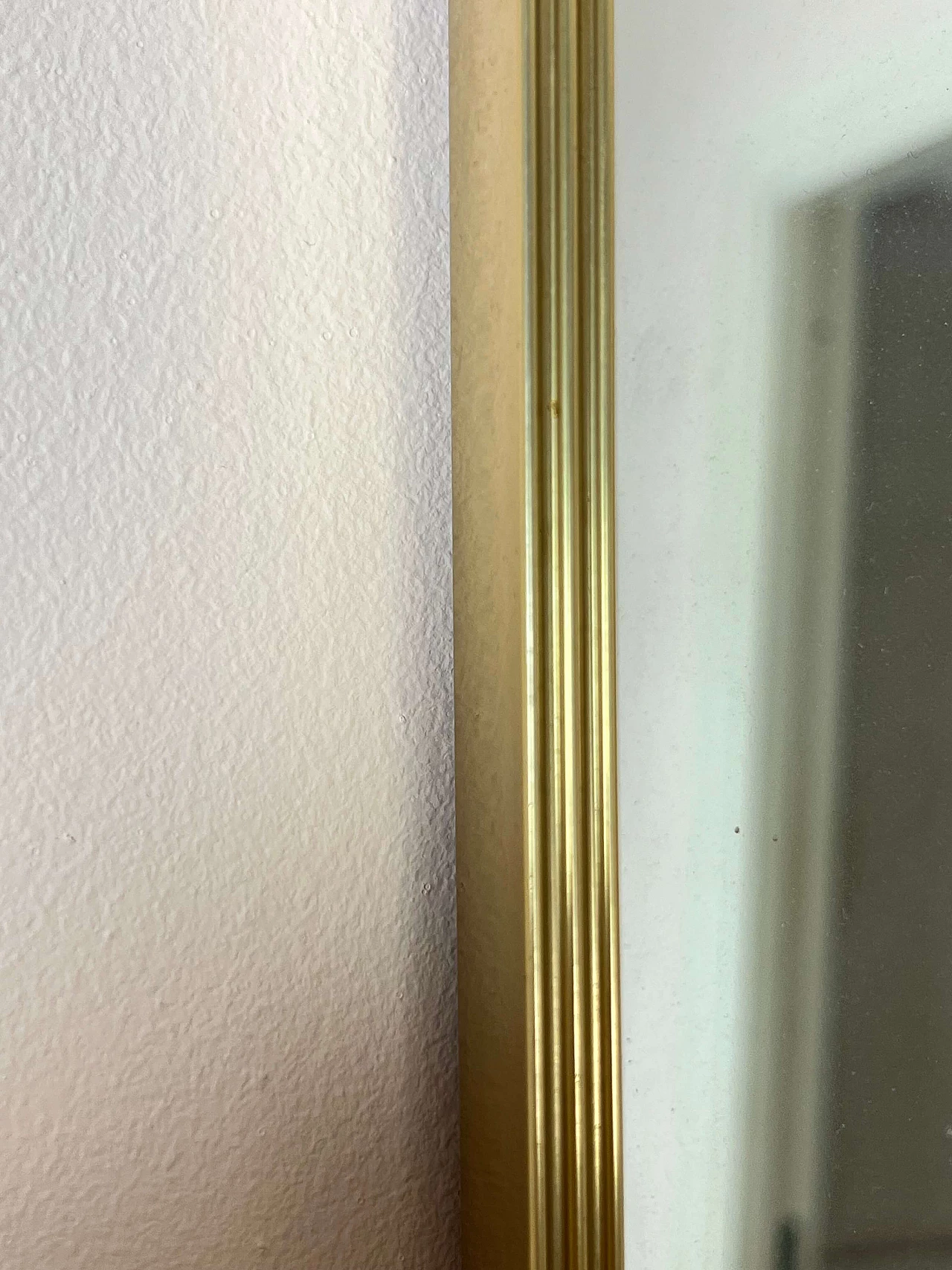Rectangular brass mirror with rounded corners, 1960s 3