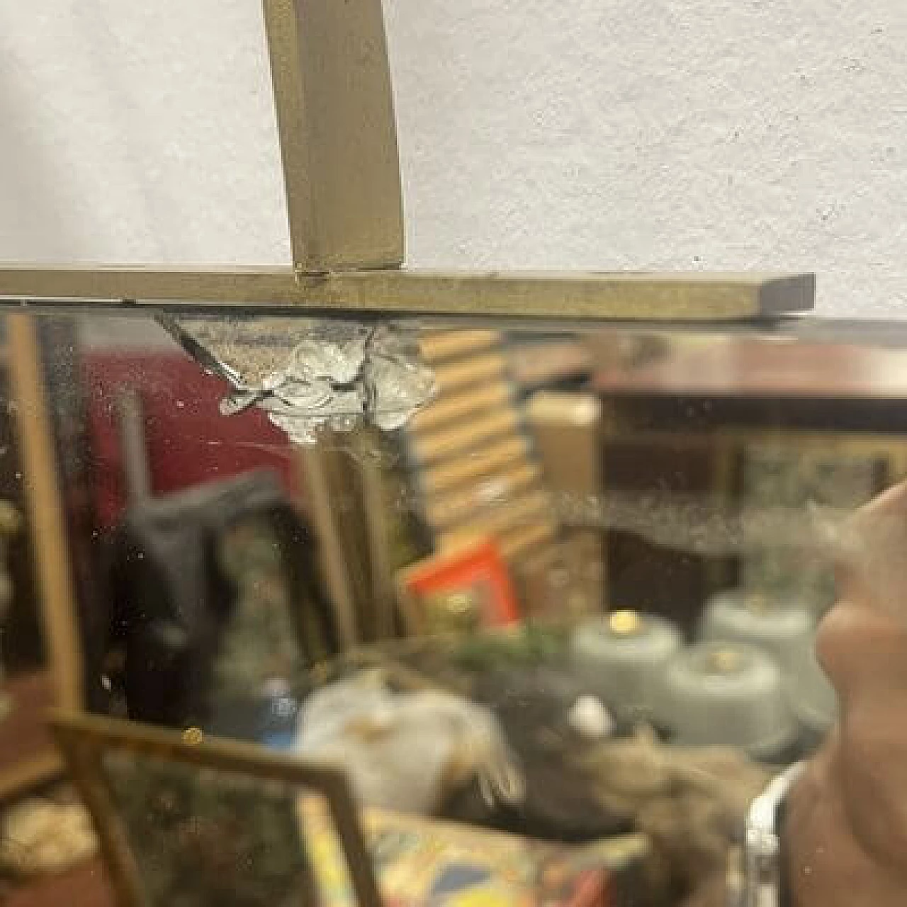 Mirror with brass frame by Adalberto Caraceni for Modernindustria, 1970s 8
