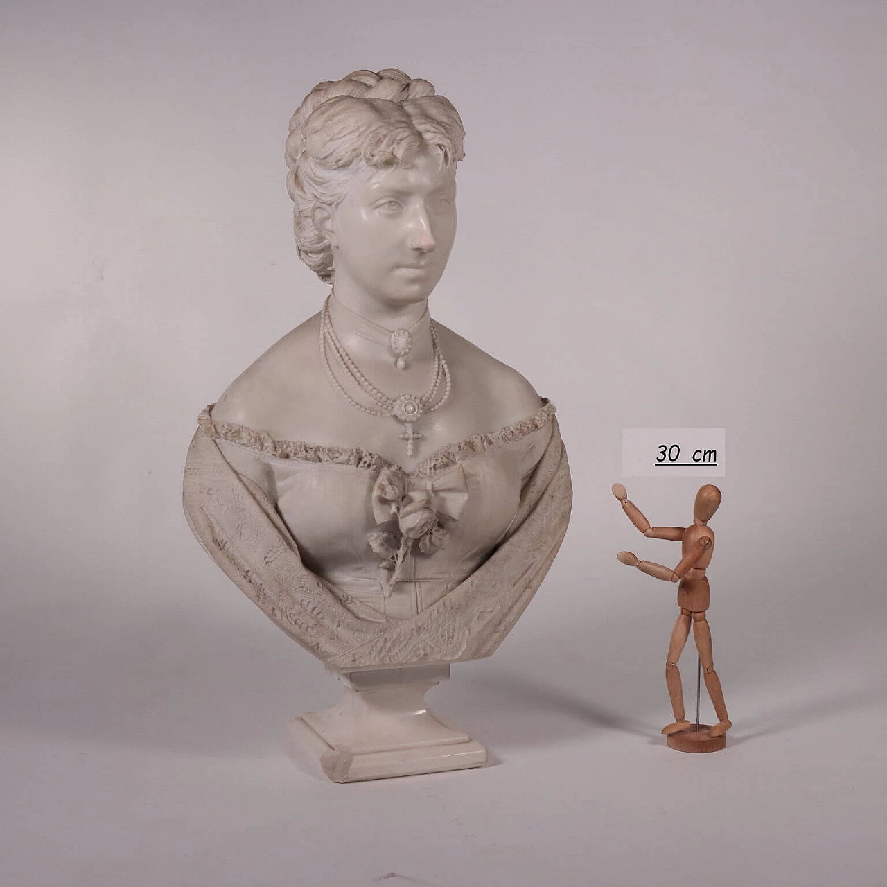 Busto femminile, scultura in marmo di Carrara, '800 2