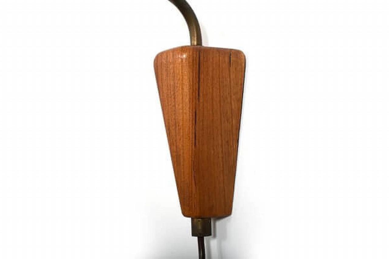 Applique danese in ottone e teak, anni '50 8